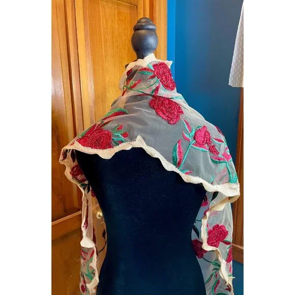 Wearable Artwork Scarf Unique Hand-Crafted - Picture 3 of 9